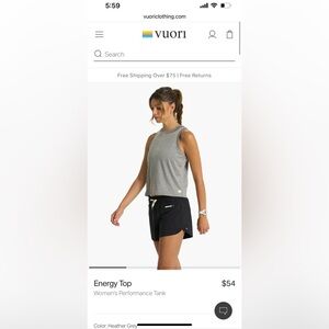 Vuori energy top - xl grey